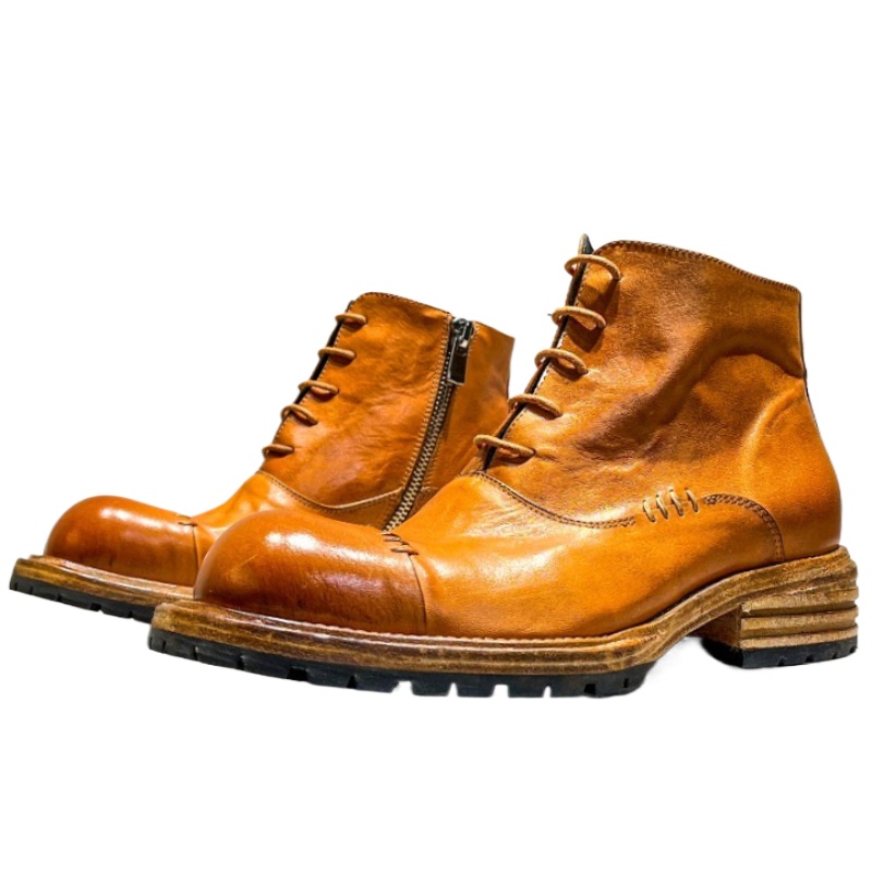 Men'S Ethnic & Formal Designer Wear Studio S - Ethnic Style Washed Horsehide High-top Boots
