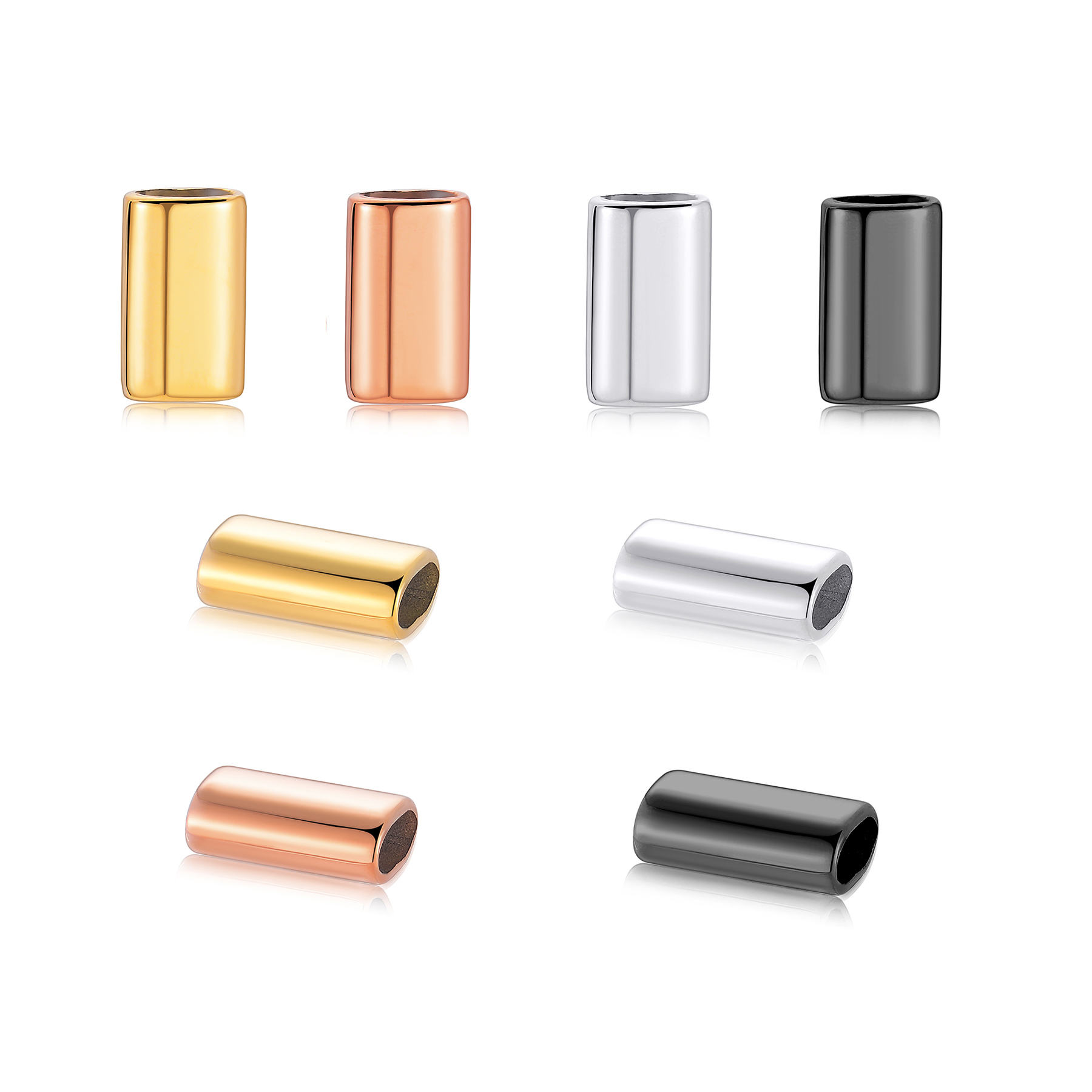 Patent Leather Oxford - 6PCS Stainless Steel Charm Slider Spacer