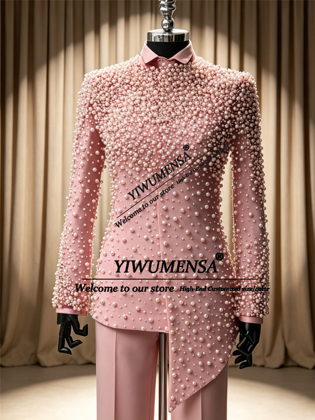 Unique Men'S Formal Wear - Handmade Suit Men For Wedding Beading