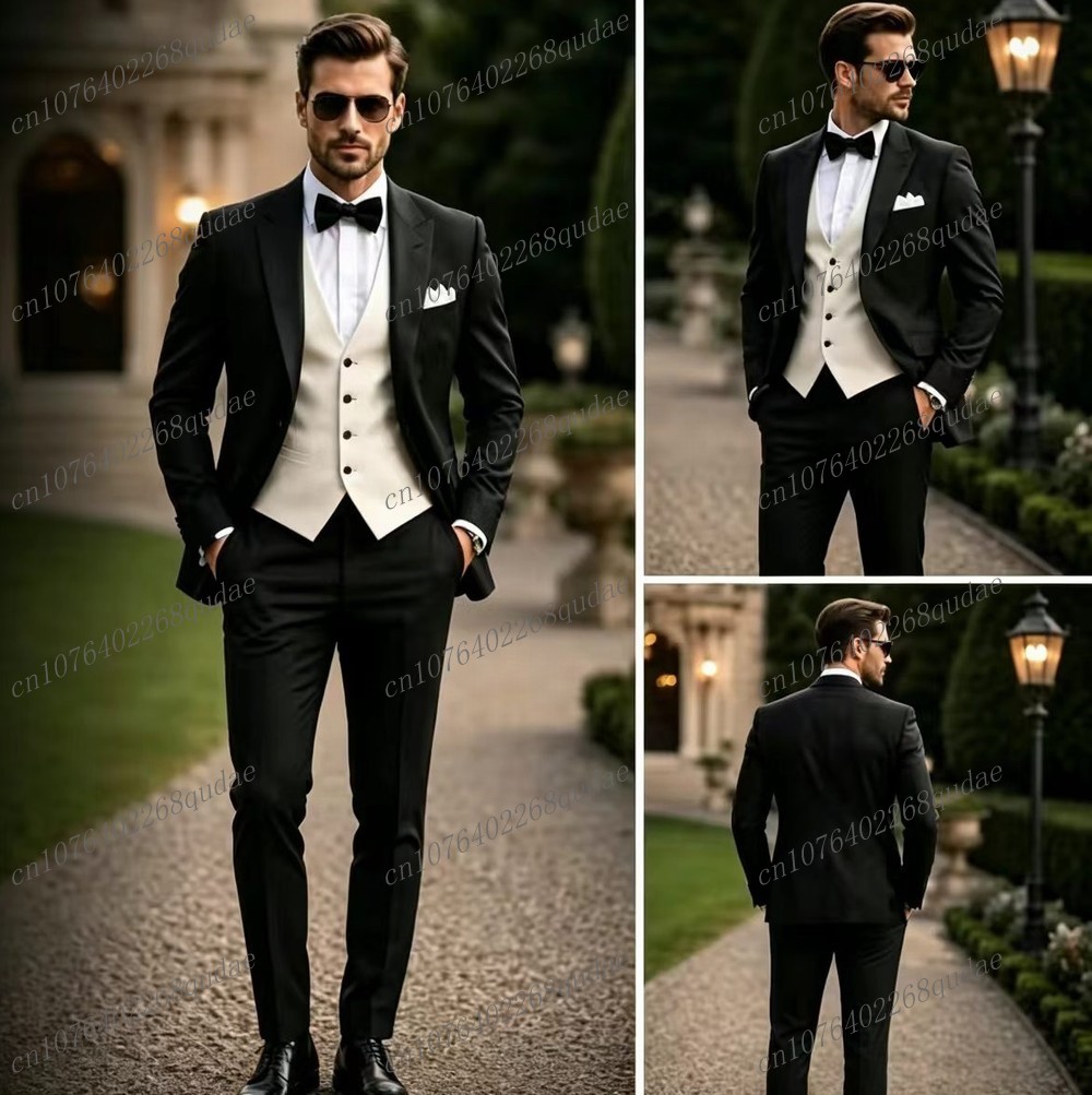 Formal Black And White Men Sui - Formal Wear For Men Black Suit 评论和价格