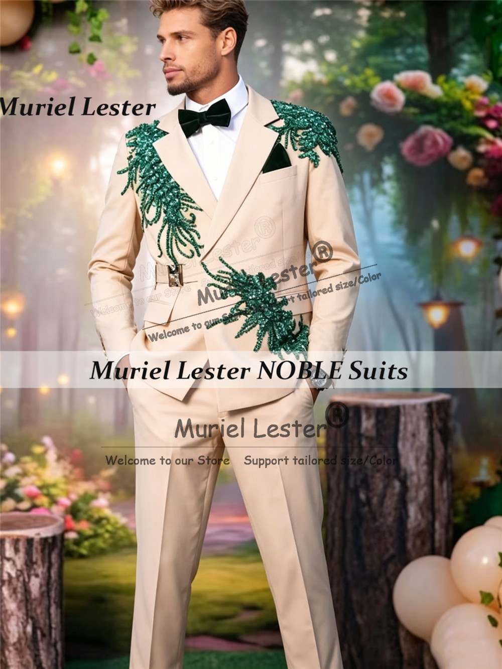 Customized Rhinestone Beaded S - Unique Men'S Formal Wear 评论和价格