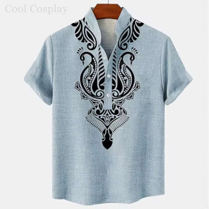 Male Retro Tops Henley Shirt M - Men'S Ethnic & Formal Designer Wear Studio S 评论和价格