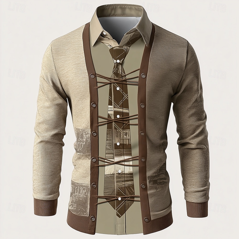 Men's 3D fake coat print long  - Unique Men'S Formal Wear 评论和价格