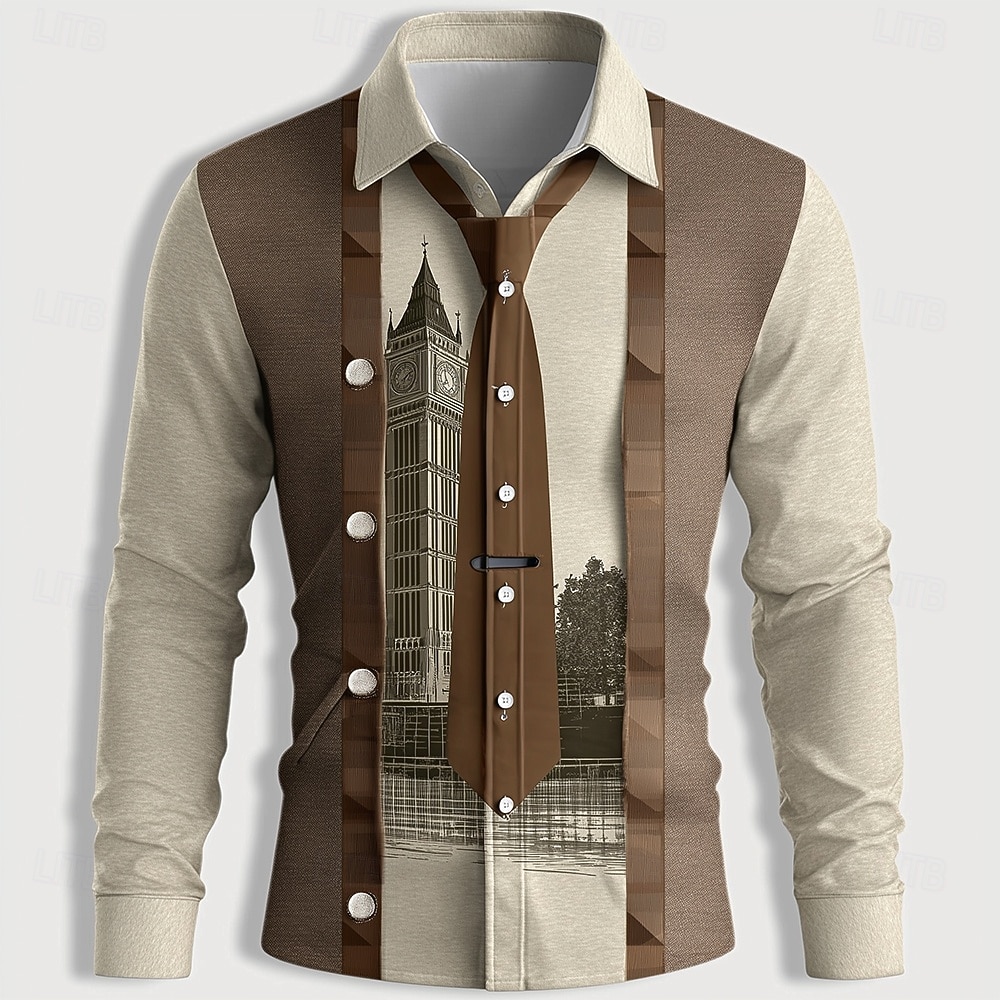 Men's 3D fake coat print long  - Unique Men'S Formal Wear 评论和价格