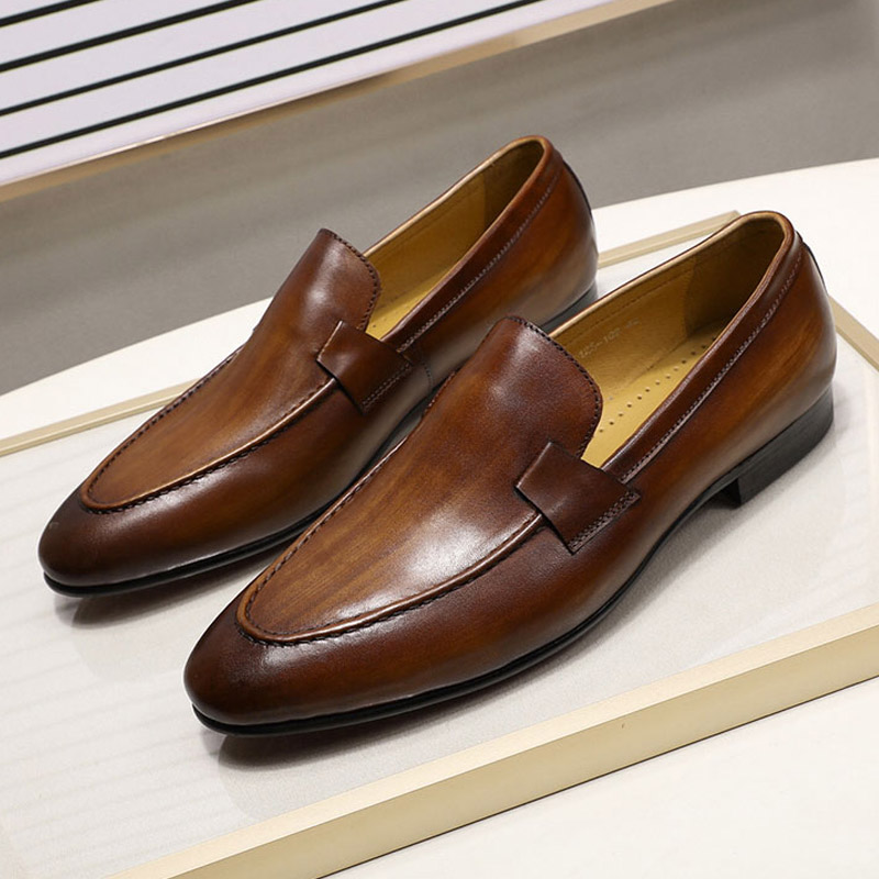 Autumn Summer Style Mens Loafe - Men Formal Wear Brown 评论和价格