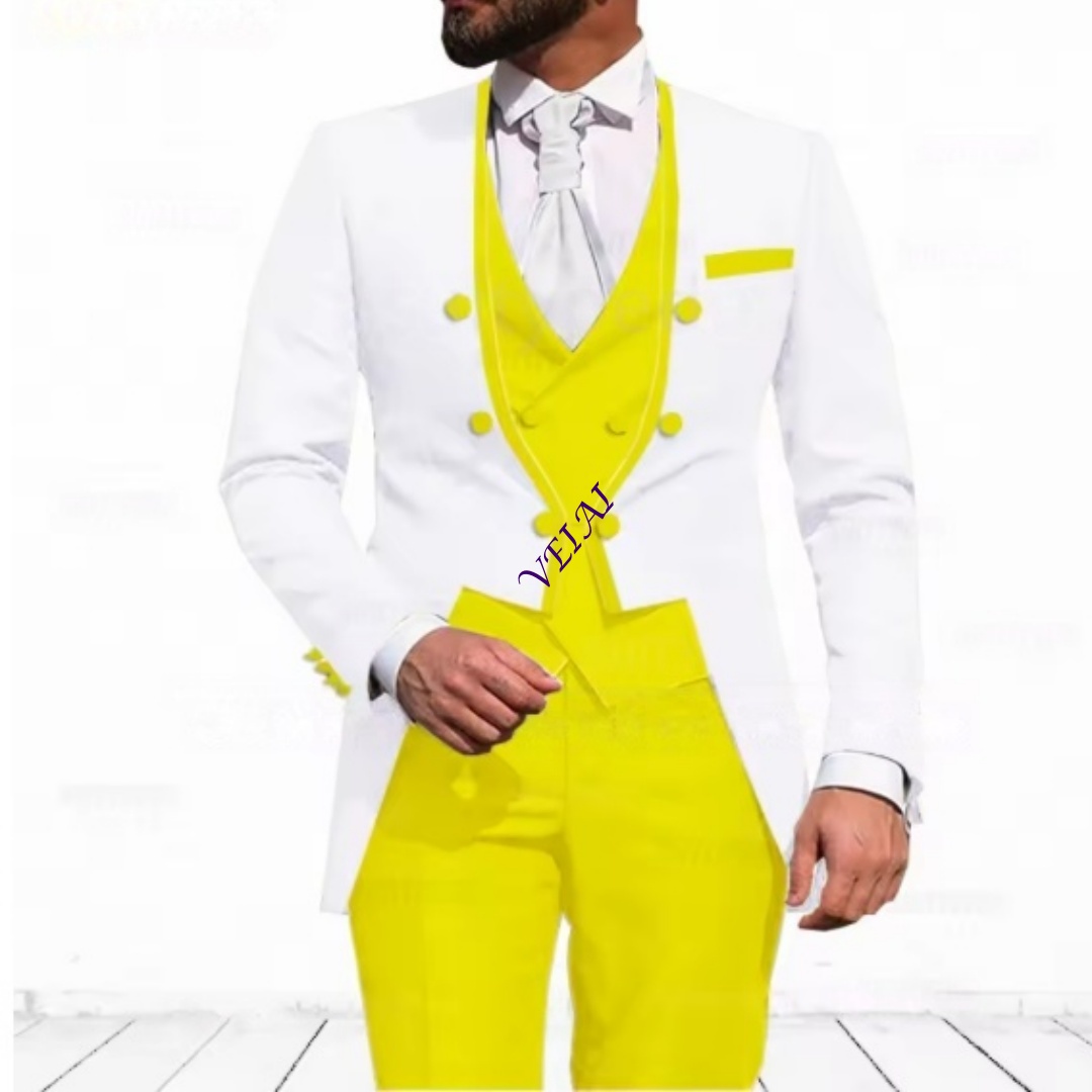 Customized Sky Blue 3-Piece Su - Men Formal Wear Blue 评论和价格