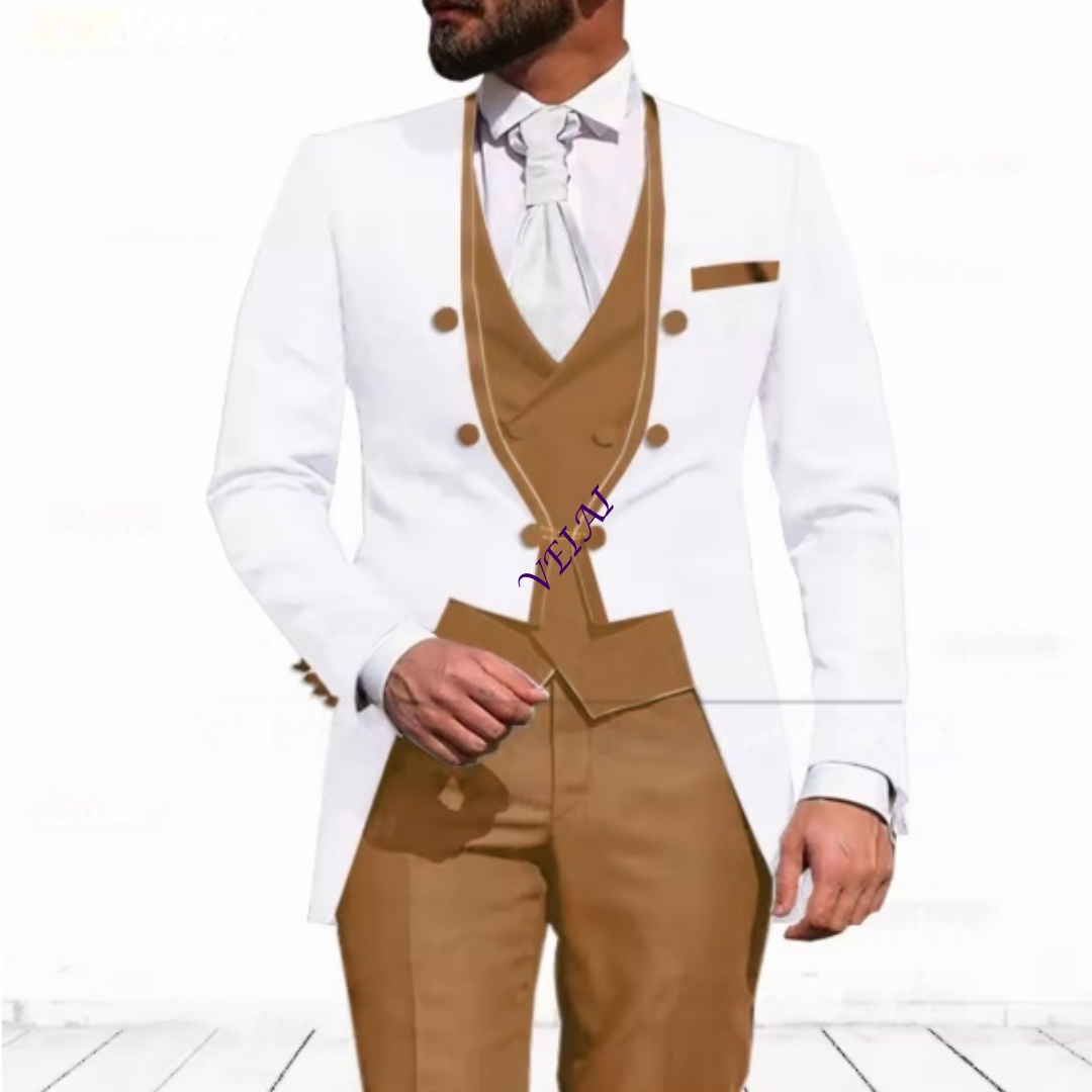 Customized Sky Blue 3-Piece Su - Men Formal Wear Blue 评论和价格