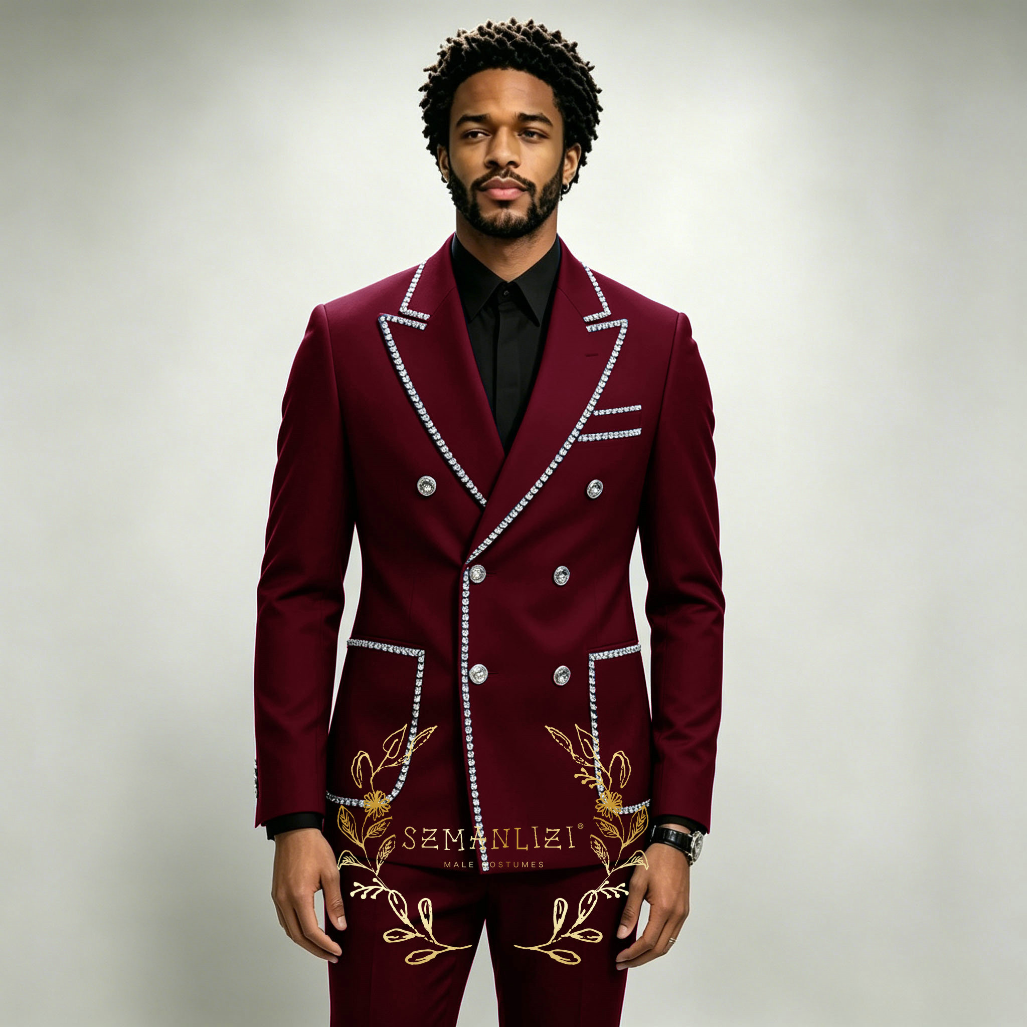 Luxury Men's Suits 2 Pieces Ro - Men Formal Wear Blue 评论和价格