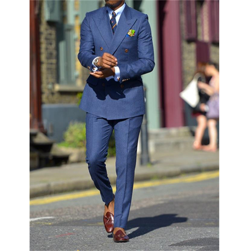 Dark Blue Formal Mens Suits Tw - Men Formal Wear Blue 评论和价格