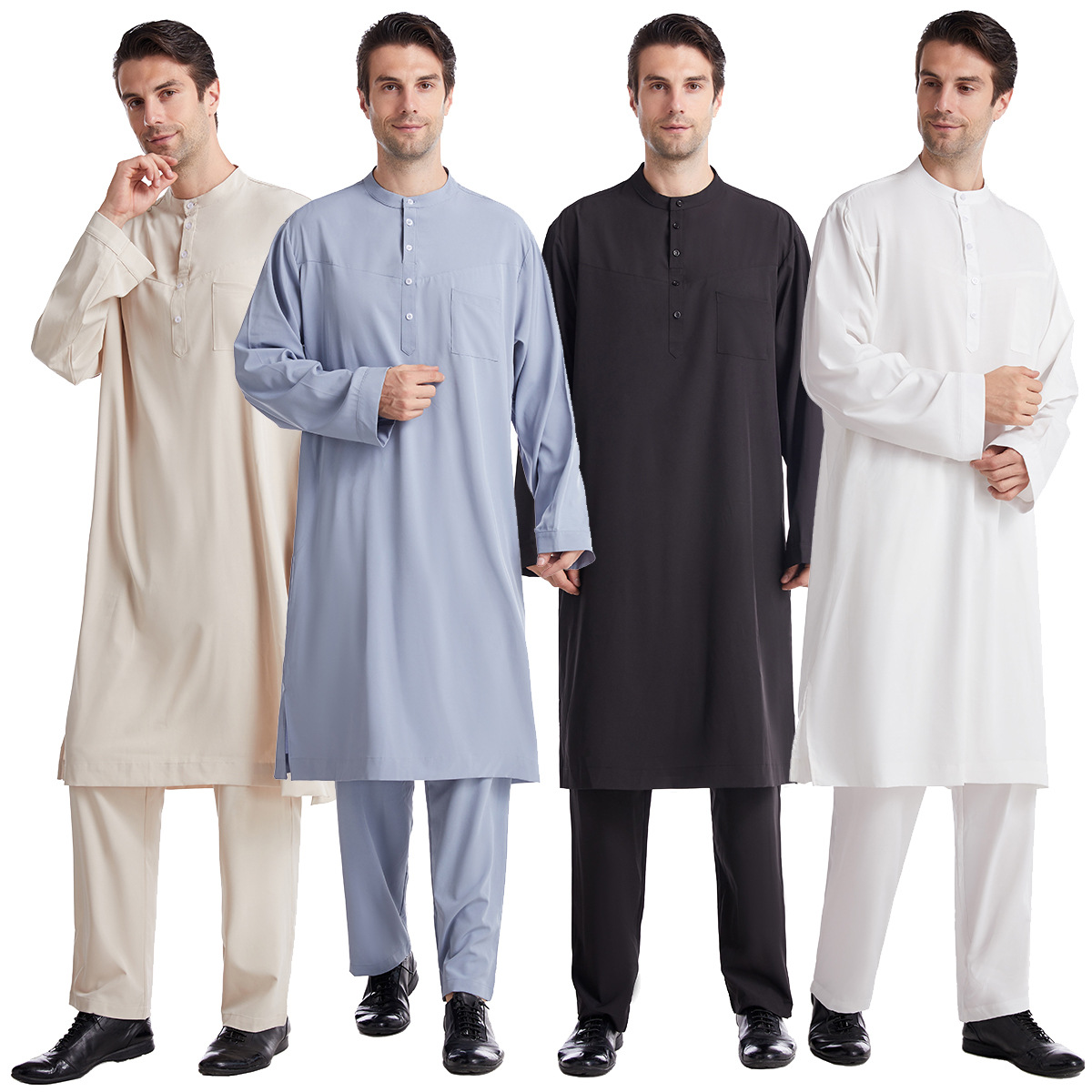 Muslim Men Jubba Thobe 2 Pice  - Arabic Formal Wear Men 评论和价格