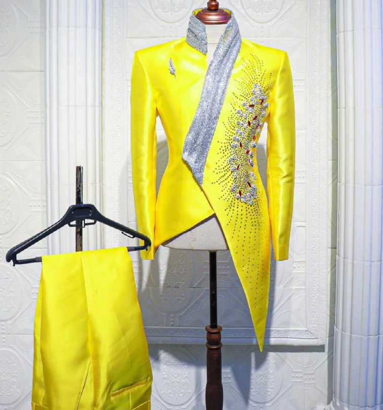 Fashion Yellow Wedding Tuxedos - Unique Men'S Formal Wear 评论和价格