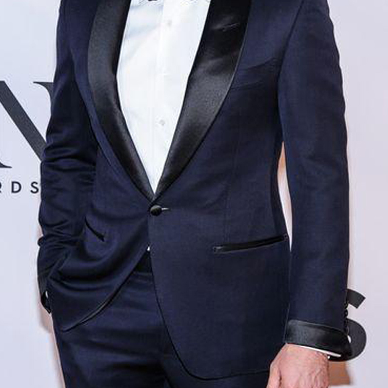 Navy Blue Wedding Groomsmen Tu - Men Formal Wear Blue 评论和价格