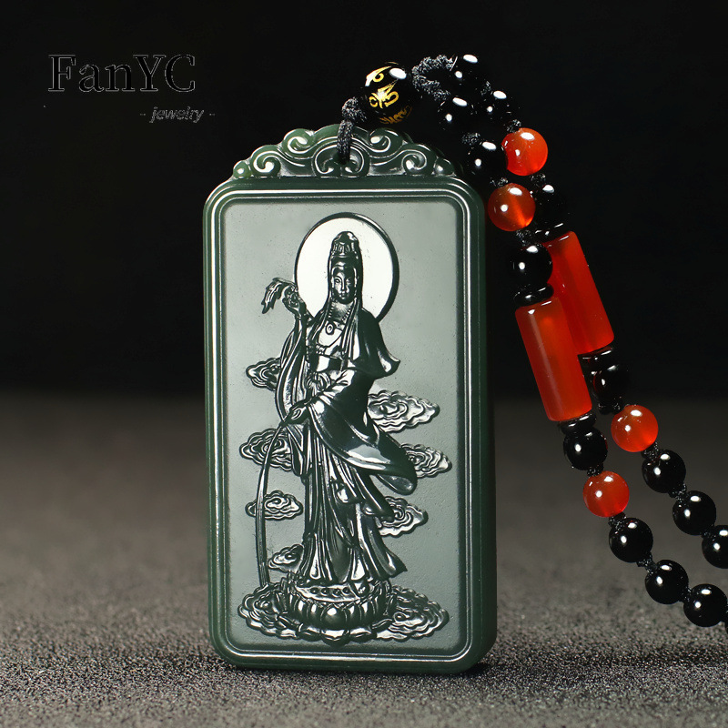 Natural Hetian Jade Qingyu Gua - Men'S Ethnic & Formal Designer Wear Studio S 评论和价格