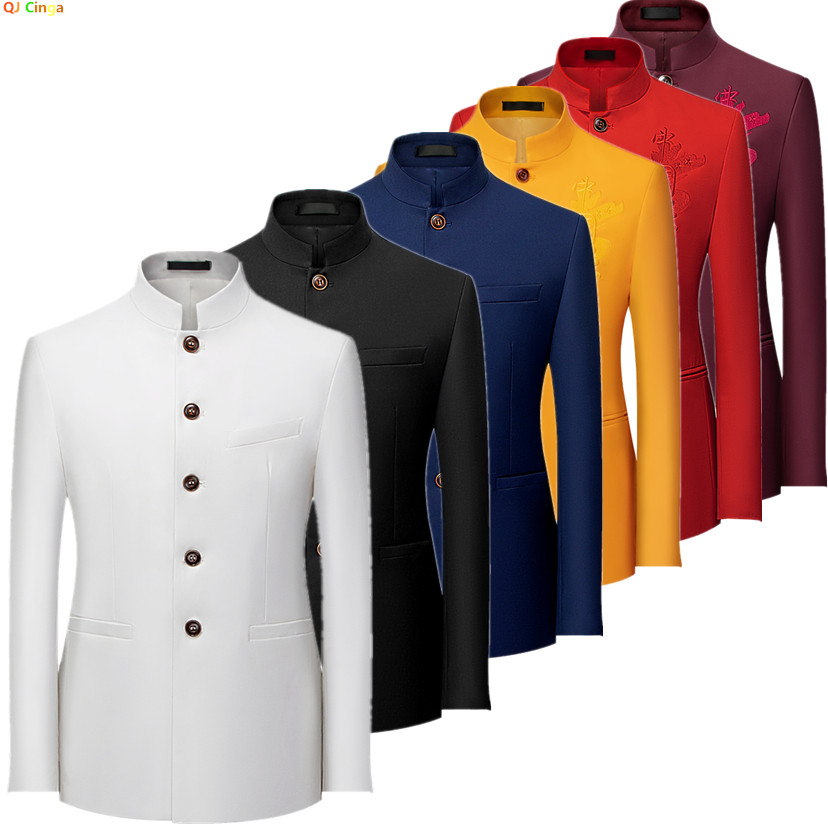 2026 Men's Chinese Style Long  - Men Formal Wear Blue 评论和价格