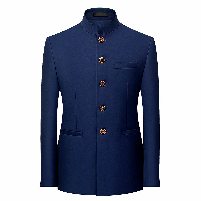 2026 Men's Chinese Style Long  - Men Formal Wear Blue 评论和价格