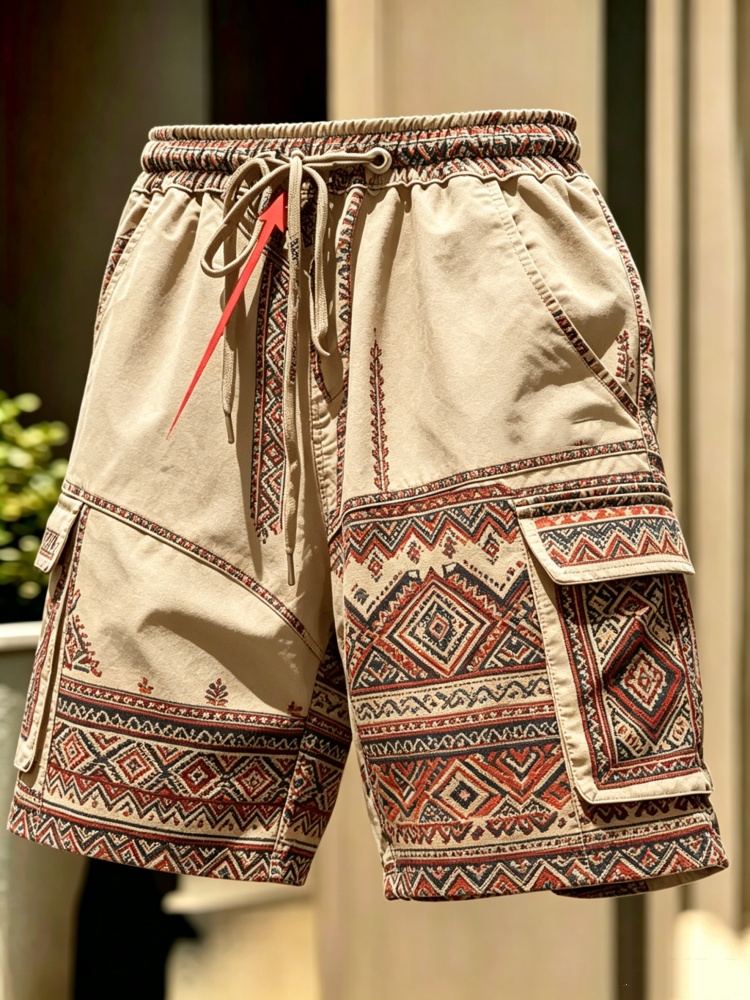 Men Khaki Ethnic Aztec Geometr - Men'S Ethnic & Formal Designer Wear Studio S 评论和价格