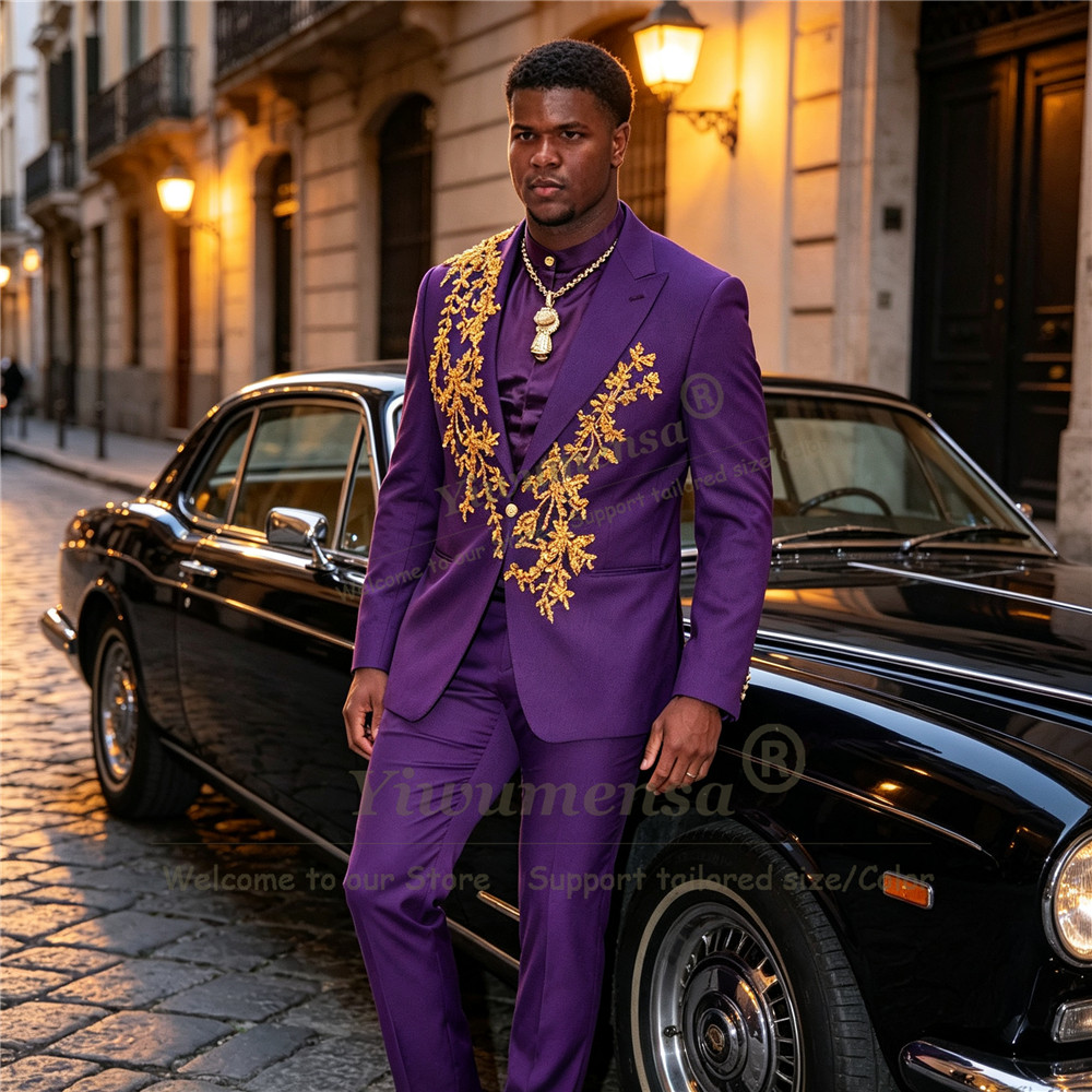 Unique Design Purple Suits Men - Unique Men'S Formal Wear 评论和价格
