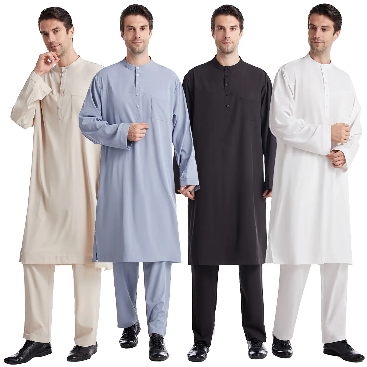 Muslim Men Jubba Thobe 2 Pice  - Arabic Formal Wear Men 评论和价格