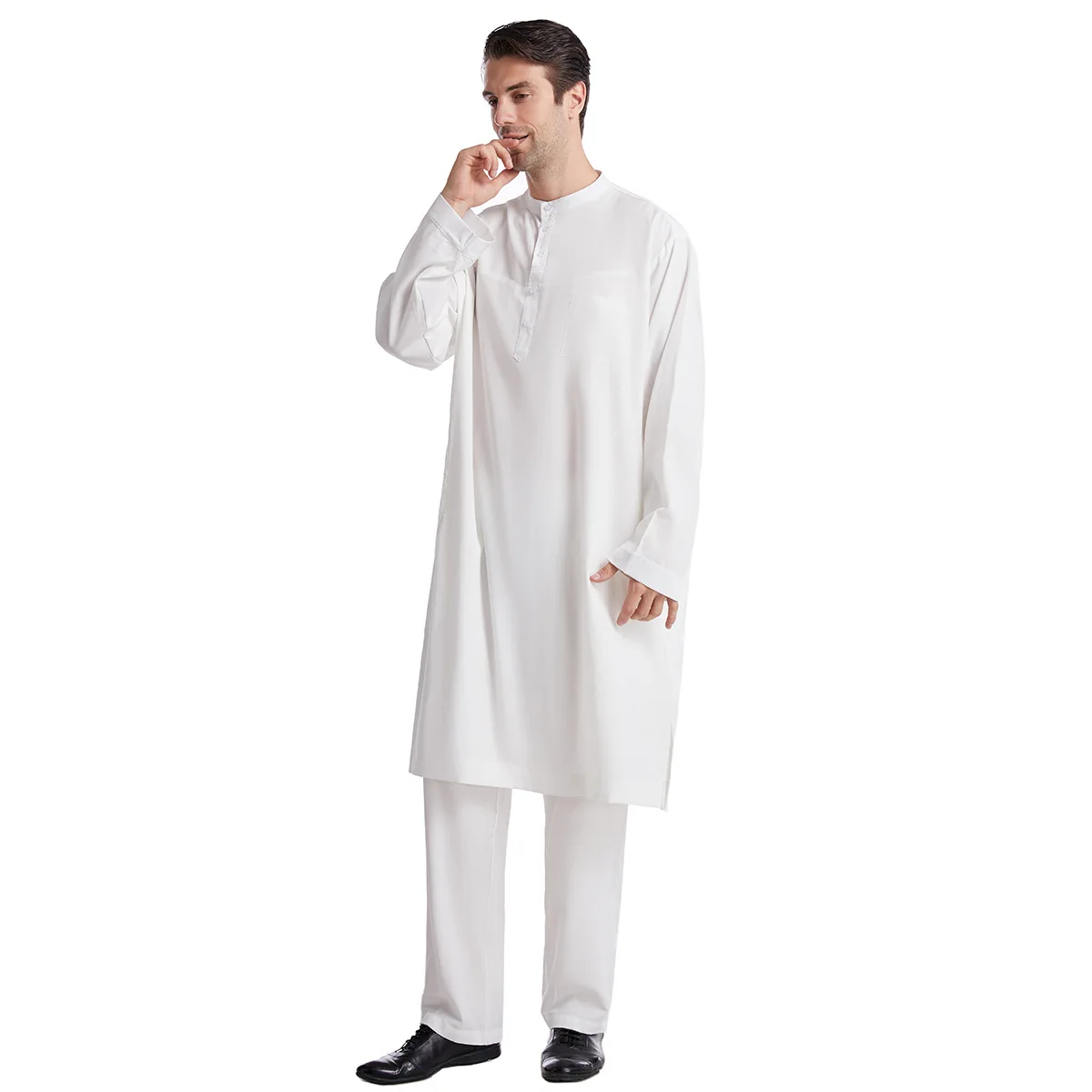 Muslim Men Jubba Thobe 2 Pice  - Arabic Formal Wear Men 评论和价格