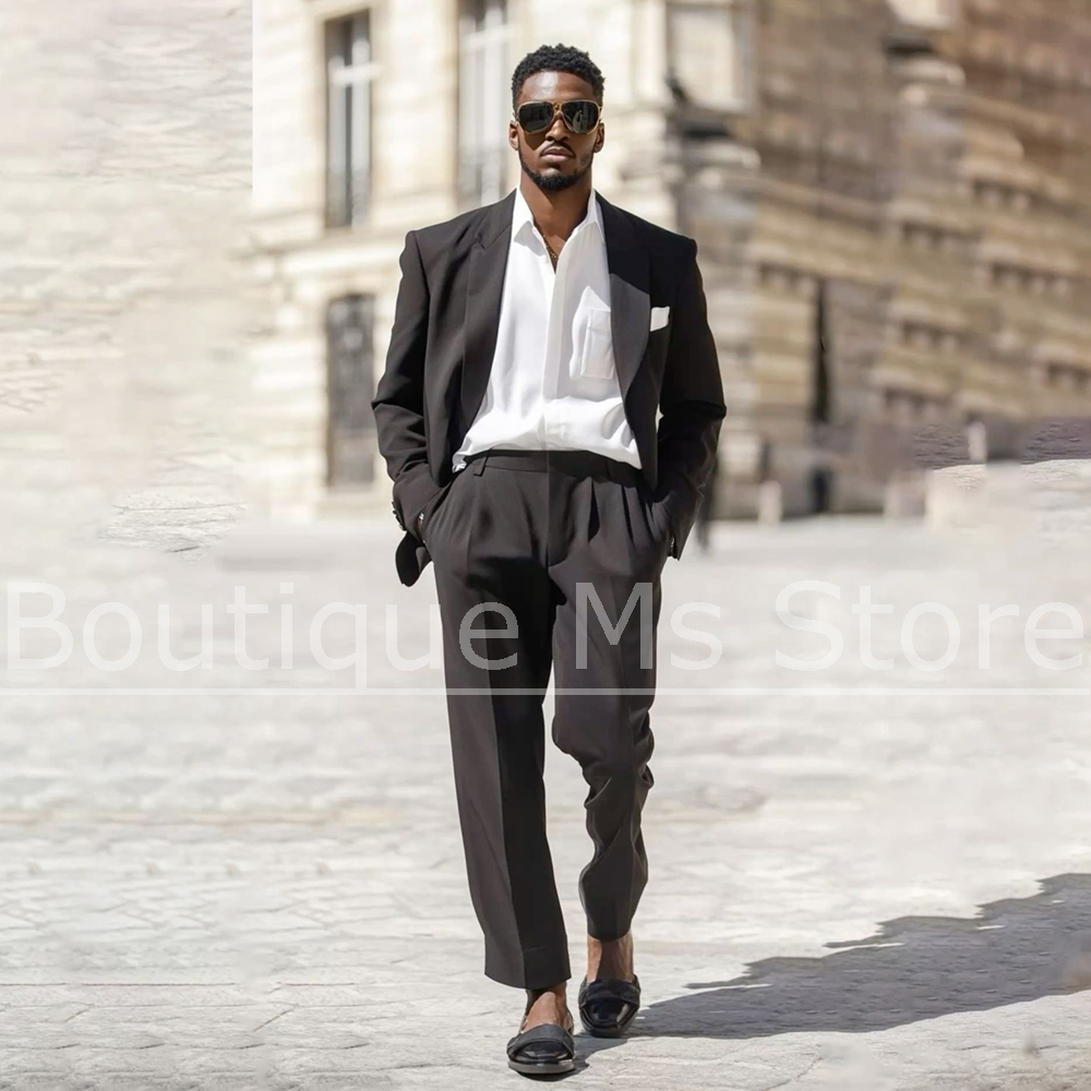 Dark Brown Men's Suit 2 Piece  - Men Formal Wear Brown 评论和价格