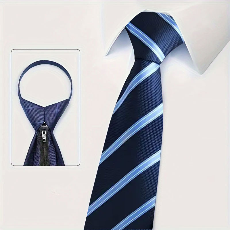 6Pcs Men's Zip Tie Ties 8cm (3 - Men Formal Wear Blue 评论和价格