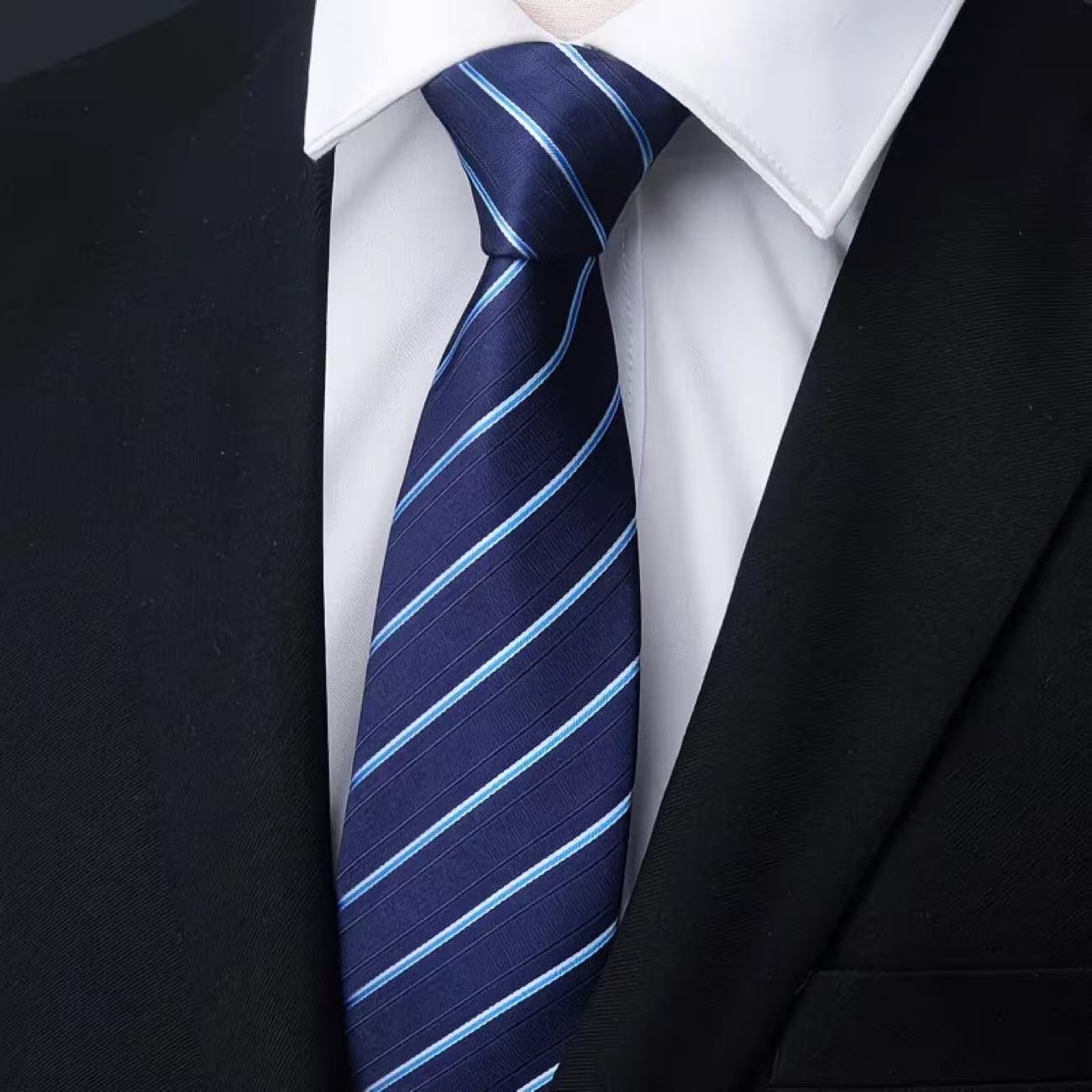 6Pcs Men's Zip Tie Ties 8cm (3 - Men Formal Wear Blue 评论和价格