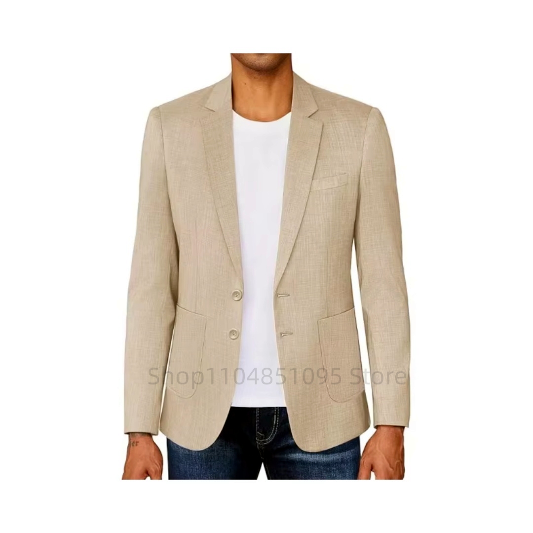 Slim Fit Men's Beige/Blue Line - Men Formal Wear Blue 评论和价格