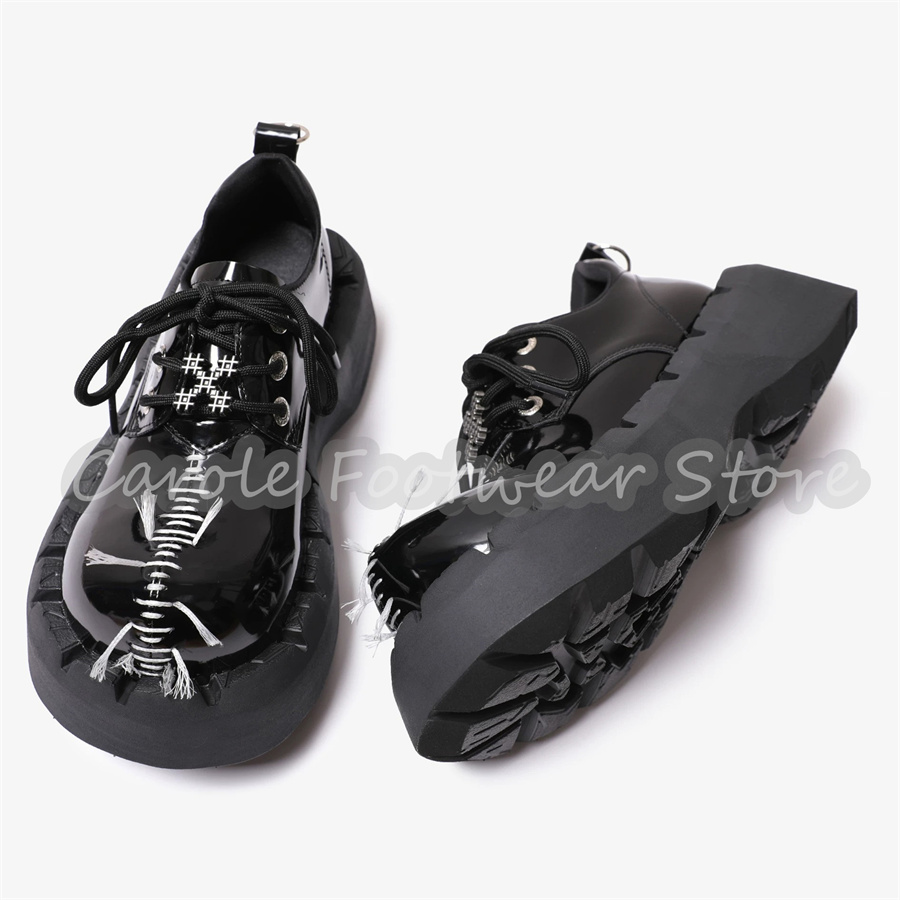 Male Chunky Bottom Heigh Incre - Patent Leather Oxford 评论和价格