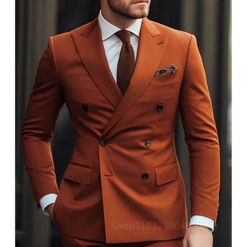 Two-Piece Brown Smoking for Da - Men Formal Wear Brown 评论和价格