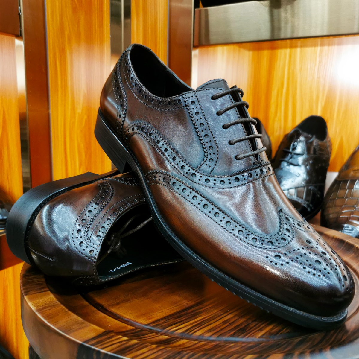 Luxury Men's Dress Shoes Genui - Men Formal Wear Brown 评论和价格
