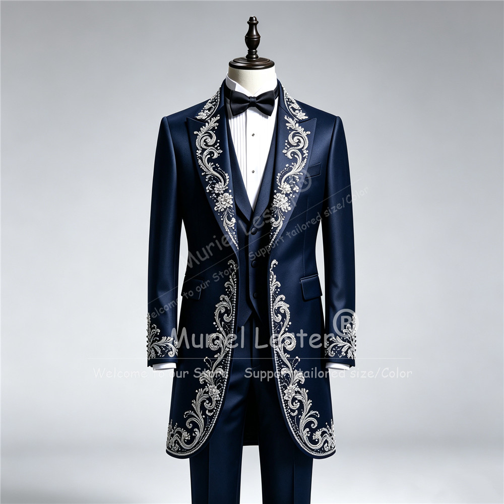 Luxury Man Wedding Tuxedo Suit - Men Formal Wear With Blazer 评论和价格