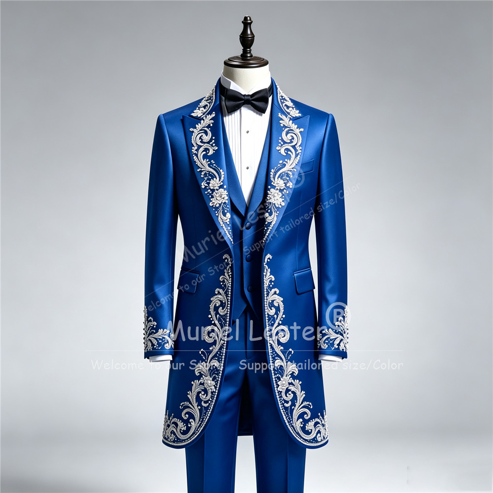 Luxury Man Wedding Tuxedo Suit - Men Formal Wear With Blazer 评论和价格